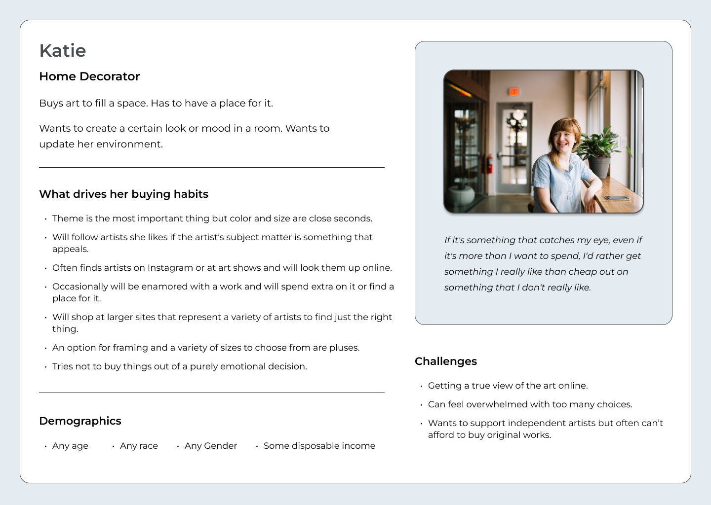 User Personas – Katie